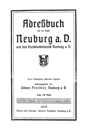 Adressbuch Neuburg 1927 Titel.png